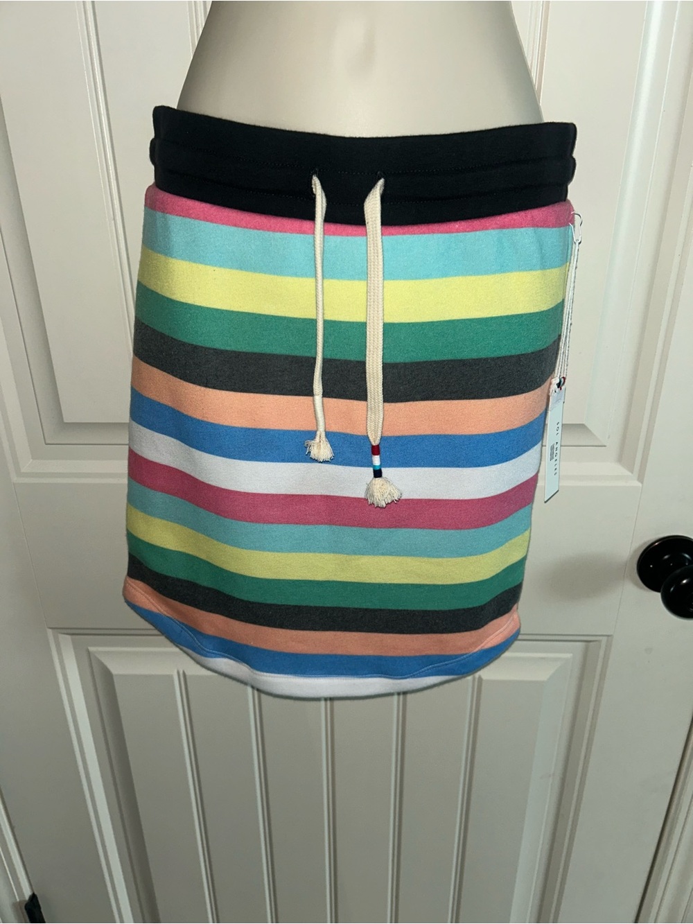 NWT Sol Angeles Women’s Multi-Stripe Drawstring Skirt Sz XS